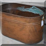 D59. Copper bucket. 12”h x 22”w x 12”d - $68 
